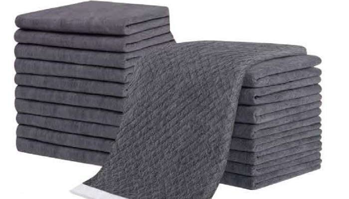 Dark grey charcoal infused pet training pad for odor control